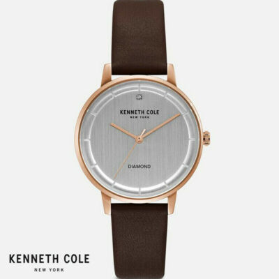 Kenneth Cole Silver Case Brown Leather Strap Watch Men Kenneth Cole New York Watch Silver Steel Case Brown  main image 3