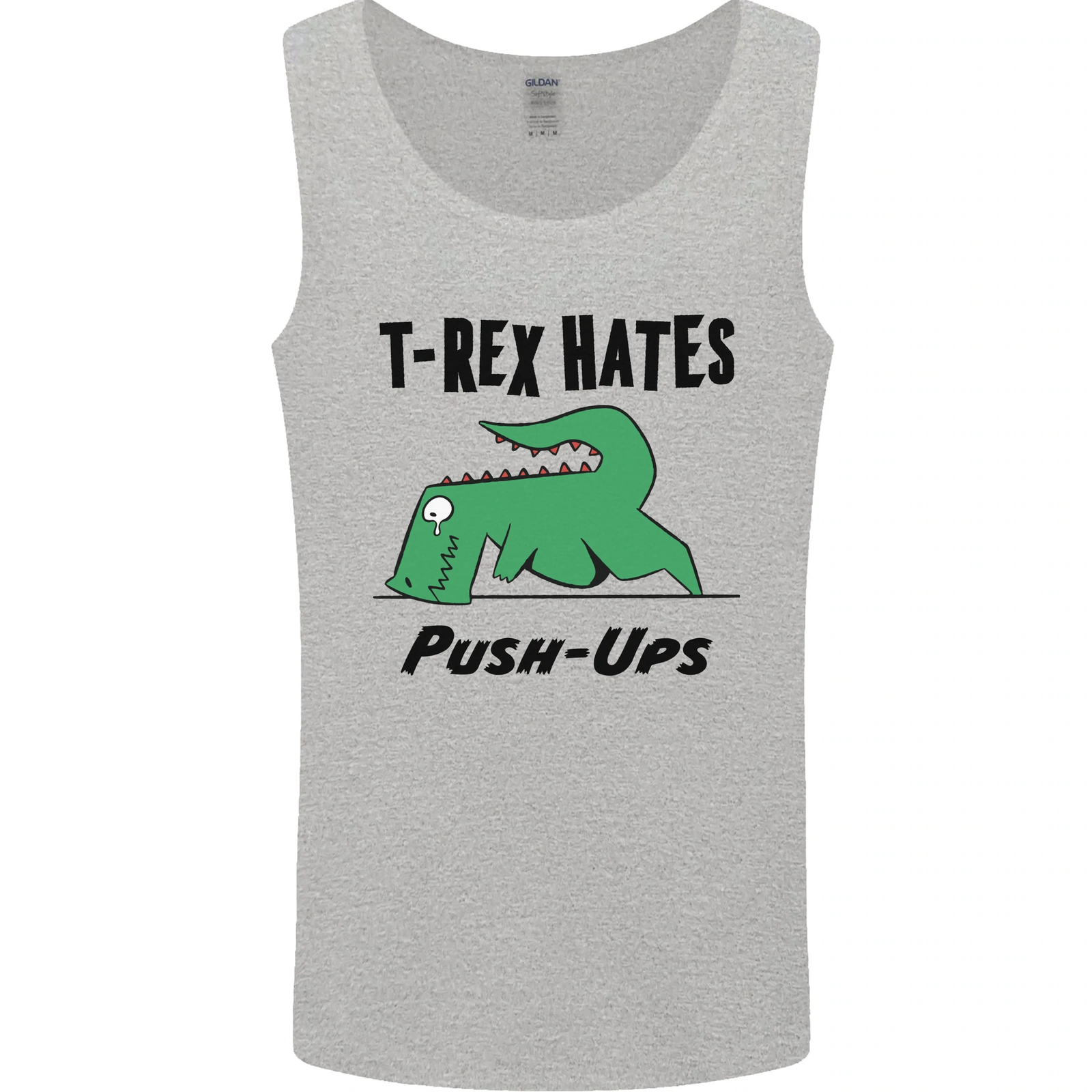 Chaleco sin mangas T-Rex Hates Push Ups divertido gimnasio dinosaurios para hombre