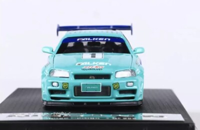 トミカFALKEN SKYLINE GT-R N1R34 NISSAN SKYLINE GT-R R34 FALKEN LIVERY 1/64 SCALE DIECAST CAR BY