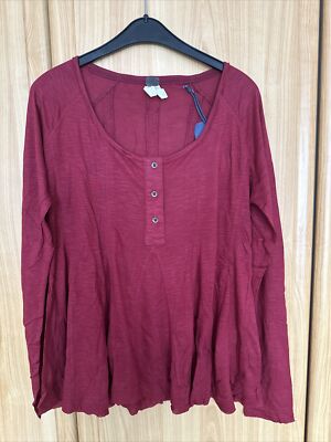 FUNKY BUDDHA Damen Shirt langarm rotburgunder Gr. S