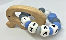 Personalized Teething Ring - Lilly Beaded Ring - Mora Mora Baby