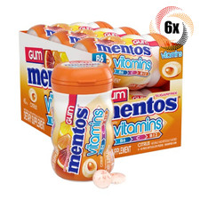 Full Box 6x Packs Mentos Vitamins Citrus Flavor Gum 45 Pieces Each 3.18oz