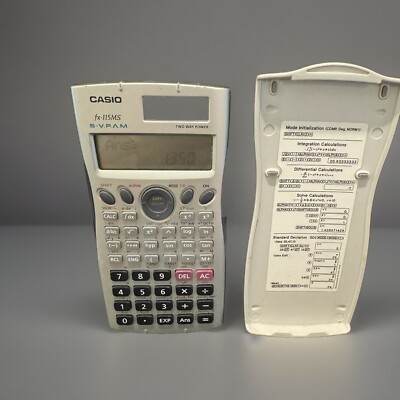 Casio Scientific Calculator Fx-115MS S-VPAM Case Cover Solar Powered Works