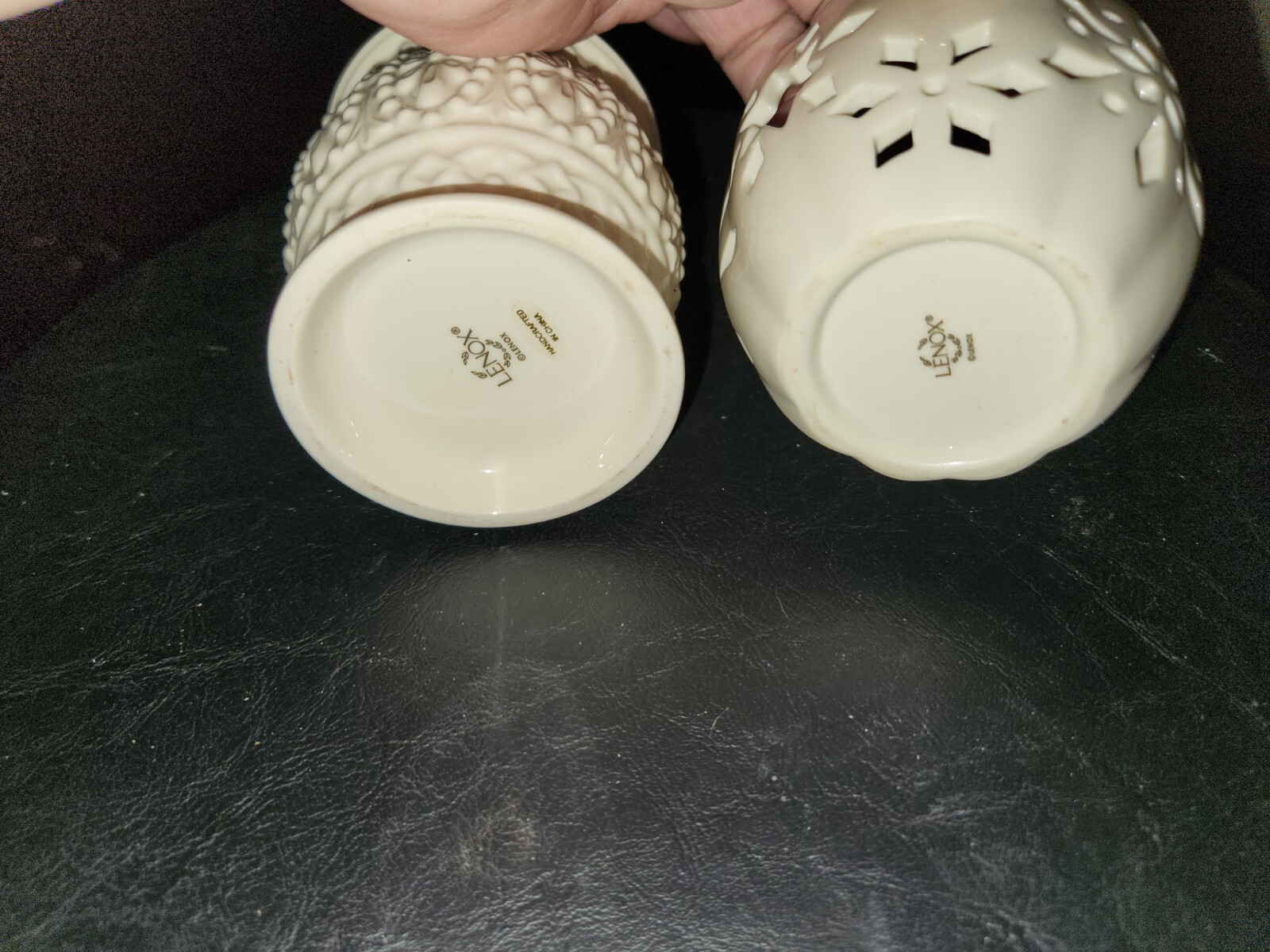 Lenox Set of 2  Votive Candle Holder 3-1/4" Ivory w/Gold Trim