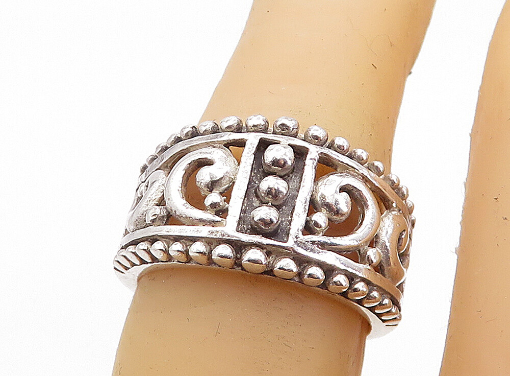 指輪・リング ROMANTINUER SN73 OPEN RING925SILVER 925 Sterling Silver - Shiny Open Swirl Design Tapered Band