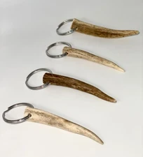 ONE Hand Crafted Real Antler Keychain