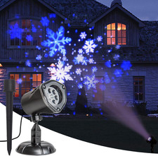 Christmas Projector Lights LED White Blue Rotating Snowflake Projector Light for