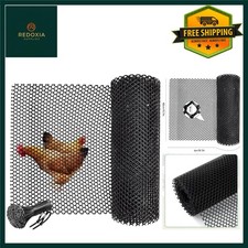 Durable Plastic Chicken Wire Mesh Garden Fence 100 Ties, Black 40cm x 6m 4.00 per metre