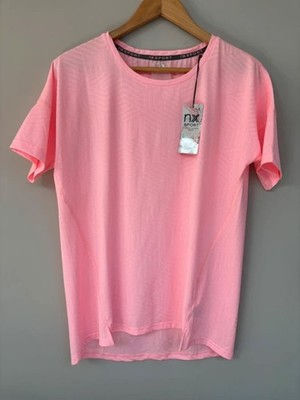Neu mit Etikett Next kurzärmeliges Sportoberteil Damen rosa UK 12