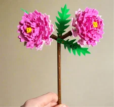 Peony Flower Building Kit – Lego-Compatible Brick Set