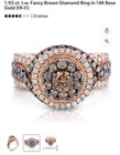 Le Vian inspired engagement wedding 14k rose gold ring size 7 chocolate diamonds — photo 6