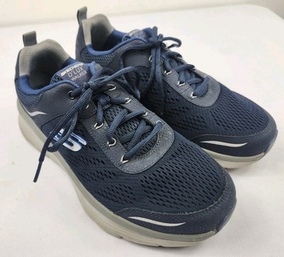 Skechers Mens 10.5 EE- D'Lux Walker Blue Athletic Running Shoes Sneakers 