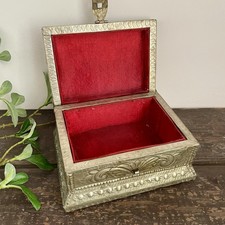 Vintage Alter Box Ornate Wood & Metal Chest Wicca Rune