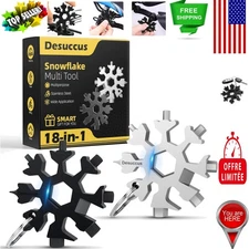 Compact 18-in-1 Snowflake Multi Tool - Stainless Steel, Perfect Gift Set, 2 Pack