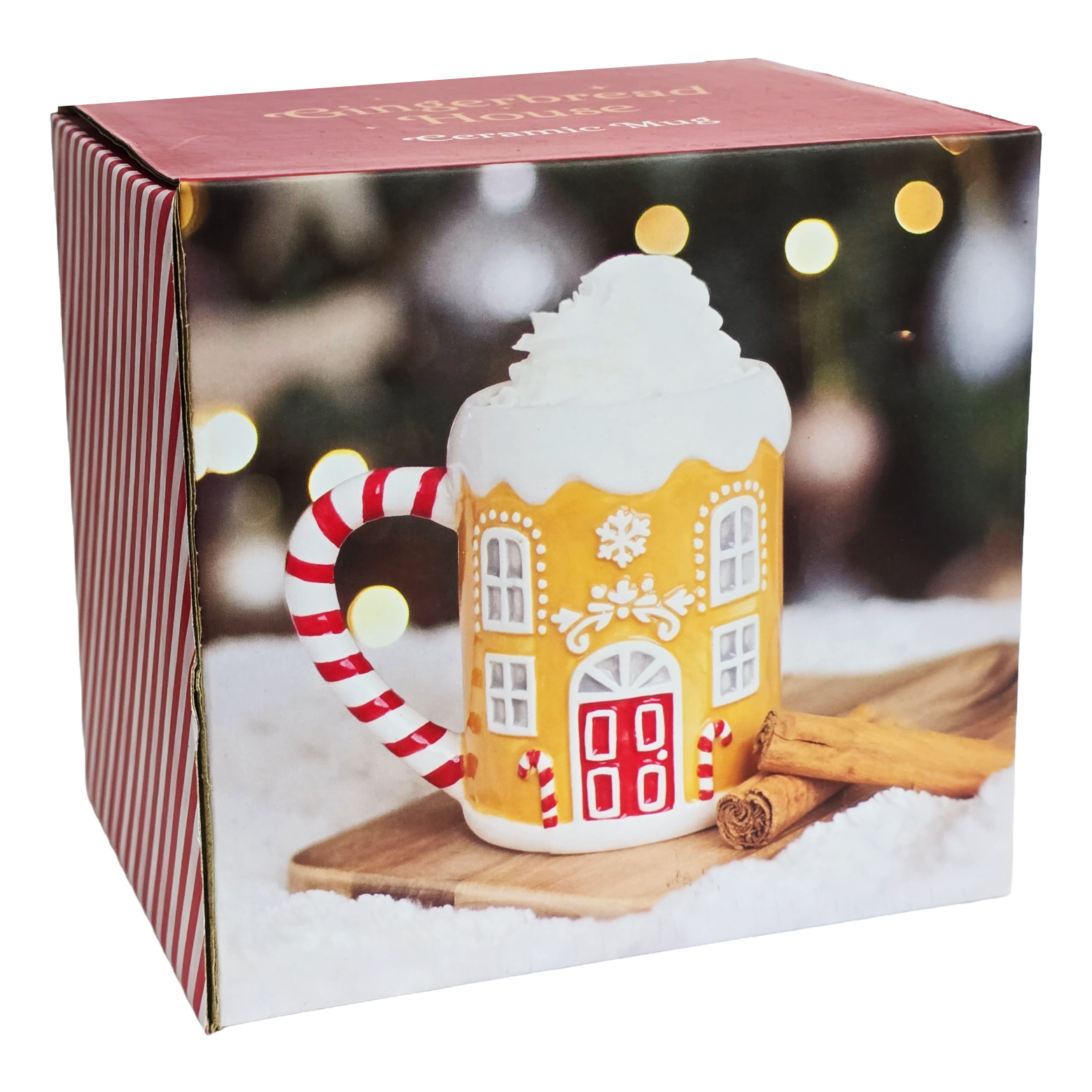 Candy Cane Gingerbread House Coffee Cup Mug Christmas Novelty Gift Festive