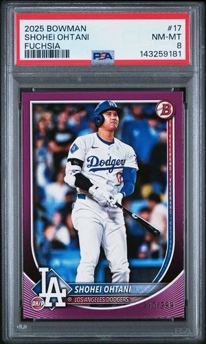 2025 Bowman Shohei Ohtani Fuchsia Refractor /299 PSA 8