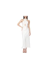 BARDOT Womens White Lined Sleeveless Halter Maxi Evening Shift Dress 4