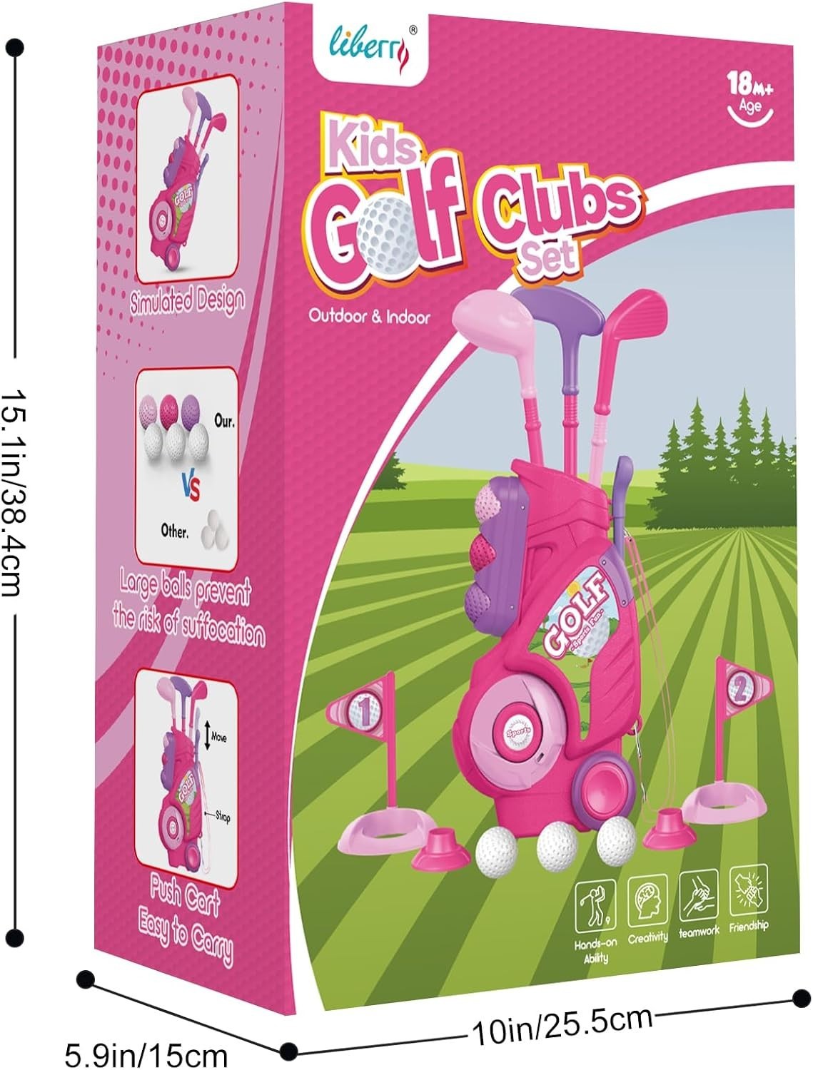 Toddler Golf Set for 1 2 3 4 Years Old, Upgraded Kids Golf Cart with Unique Shou