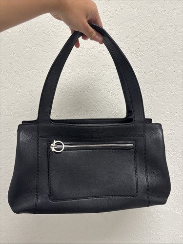 Salvatore Ferragamo Black Leather Shoulder Bag