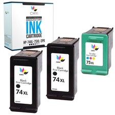 CMYi 74XL 75XL Combo Pack 3 Ink Cartridges for HP PhotoSmart C4240 C4250 C4272