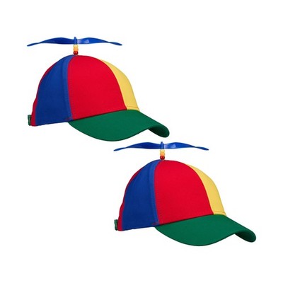 Propeller Mütze Propeller-Cap Karneval Helikopter Cap Propellerkappe 2er Set