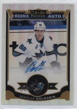 2015-16 O-Pee-Chee Platinum Rookie White Ice 5/99 Nikolay Goldobin #182 Auto 4tn