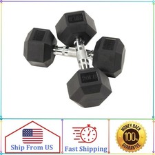 BalanceFrom Rubber Encased Hex Dumbbells, 20 Lbs. Pair
