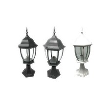 LAMPIONE DA GIARDINO 48CM LANTERNA IN VETRO E27 LUCE DA ESTERNO ALLUMINIO ES45