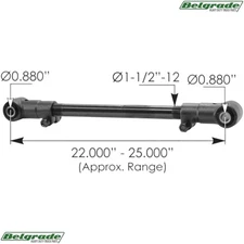 TR65291 Adjustable Torque Rod Replaces Reyco 16429-01 - 102AR 24.0in to 26-1/4in