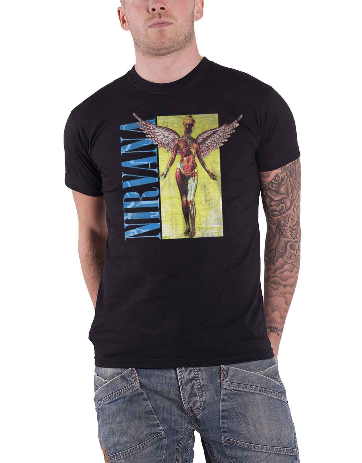 Nirvana In Utero vintage band logo t-shirt official mens black size M