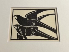 ‘Swift’ - Framed Woodcut Bird By Raphael Nelson, dated 1940s