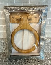New Sealed Glacier Bay Towel Ring in Solid Oak 393 800