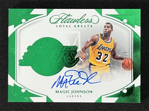 2023-24 Panini Flawless Magic Johnson #FLG-MJO Emerald Loyal Greats Auto /5