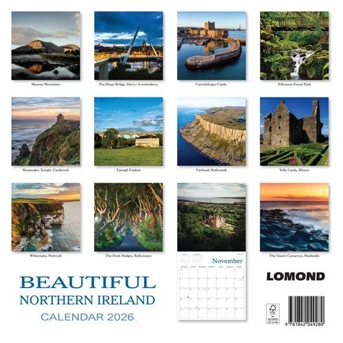 Hermosa Irlanda del Norte 2026 Calendario Planificador de Pared Organizador R... - Imagen 2 de 4