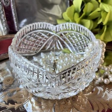 Vintage Tipperary Ireland Cut Crystal Bowl – Signed – 7” - Sawtooth Rim – 1990s