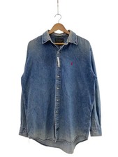 POLO COUNTRY 90s Denim Shirt, Long Sleeve, Size M, Cotton, IDG Indigo Gray , Pl