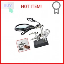 Beileshi 2.5X 7.5X 10X LED Light Helping Hands Magnifier Soldering Station,Magni