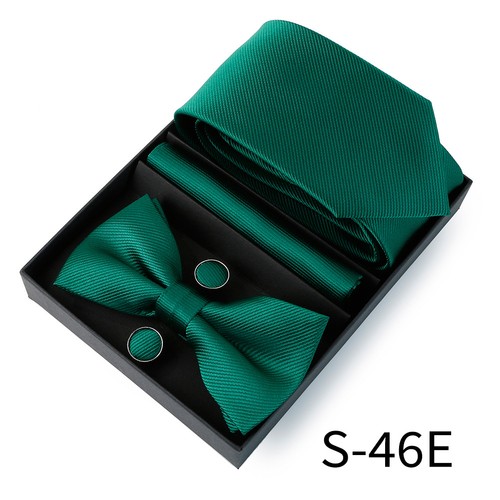 Cravatta uomo papillon gemello fazzoletto da taschino set fazzoletto da taschino con scatola - Foto 20 di 27