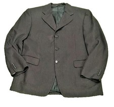 Canali Mens Black 3-Button Virgin Wool Blazer Sport Coat Made in Italy Size 50R