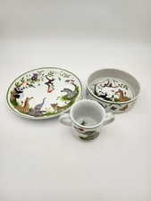 Vintage 1988 Lynn Chase Designs Japan Jungle Party Porcelain 3 Piece Child's Set