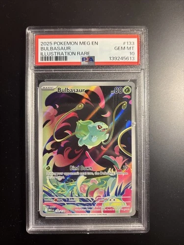 Pokemon Mega Evolution Bulbasaur Illustration Rare 133/132 PSA Gem Mint 10