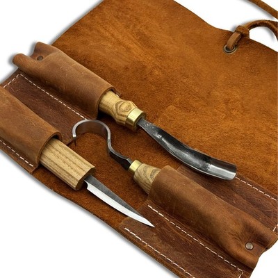 Spoon Carving Tools Hand-Forged Hook Knife Sloyd Wood Carving Kit Ash Handles