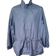 Vintage J. Blair Windbreaker Jacket Teal Lightweight Nylon Women's Size Large