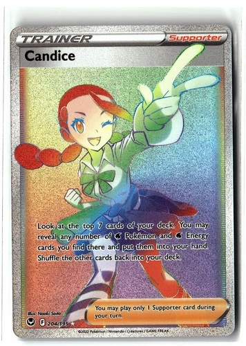2022 Candice ⭐️ 204/195 Rainbow Rare Silver Tempest Pokemon NM