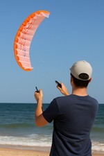 Parafoil Sport Kite   Approx. 4.6 ft Wide   Orange Power Foil Kite with Handles