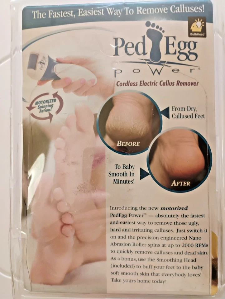 Lima de pies inalámbrica PedEgg Power - Pies suaves de calidad de salón rápidos + cabezal adicional Foto 2 de 2