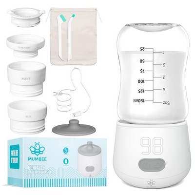 Portable Bottle Warmer for Travel with Fast 4 Heat Settings & Burn Protection...