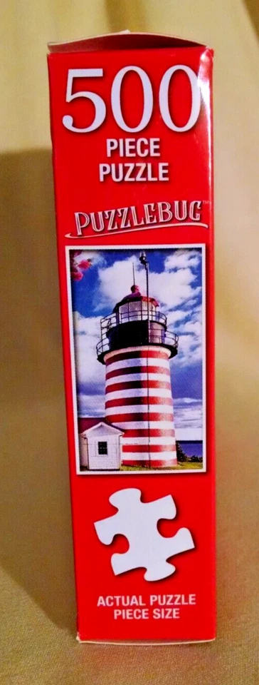 WEST QUODDY HEAD LIGHTHOUSE PUZZLE NEW LUBEC MAINE PUZZLEBUG 500 PC 2021 #5520. - Image 3 of 4