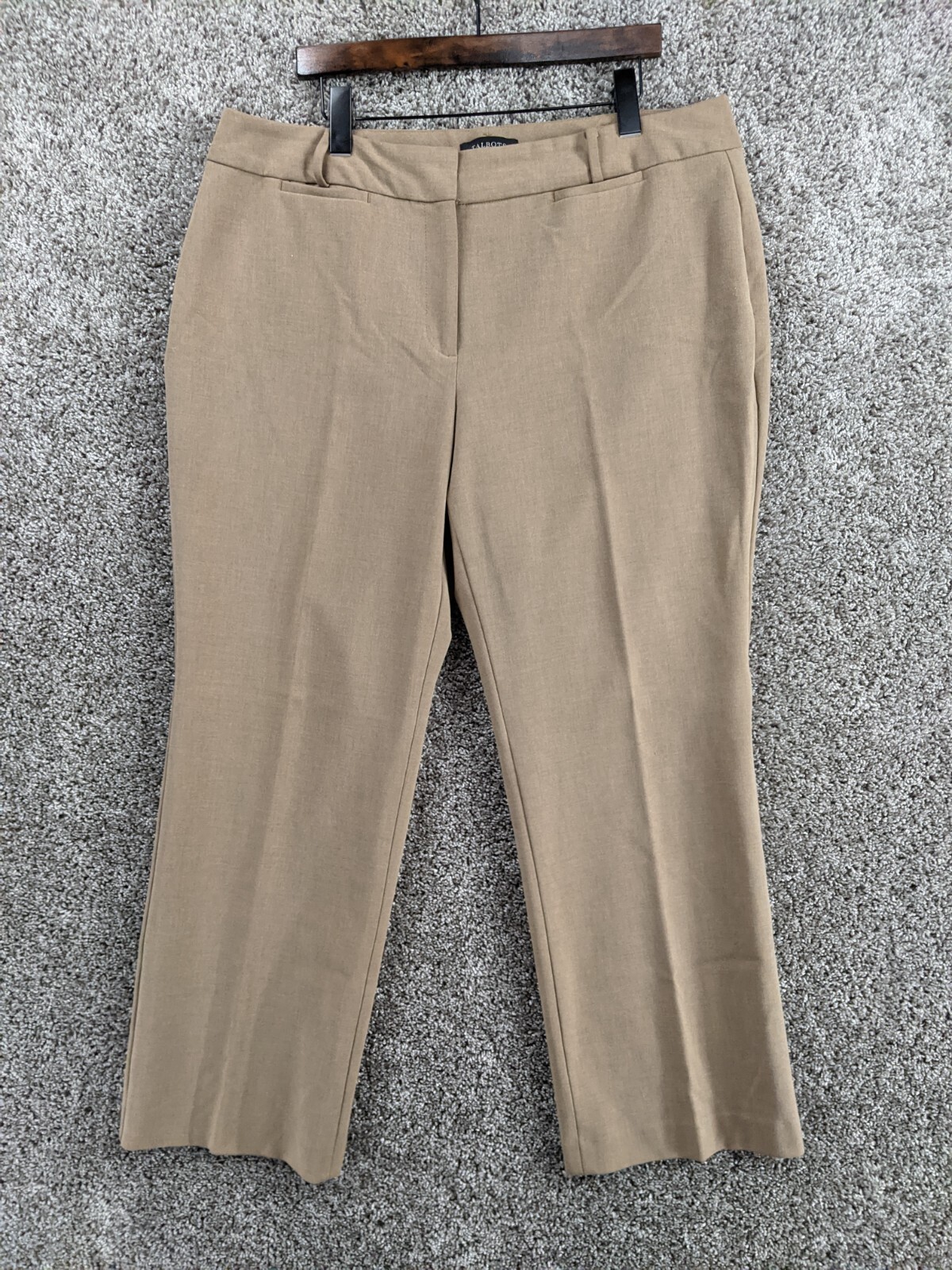 Talbots Curvy Pants Women's 16 Beige Stretch Straight Leg High Rise *38x30*  | eBay