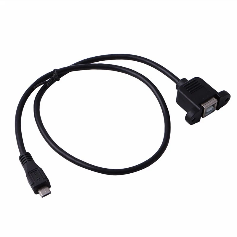 USB-B 2.0 Female Panel Mount to Micro-B 5-Pin Male Printer Cable 50cm - Image 3 of 4